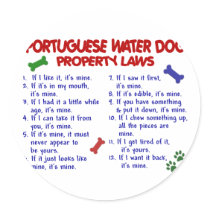PORTUGUESE WATER DOG Property Laws 2 stickers