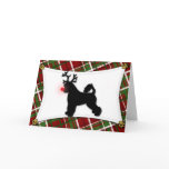 Portuguese Water Dog Reindeer Christmas Card