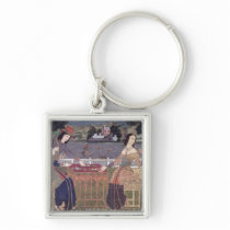 Portuguese women eating a meal, Goa Key Chains