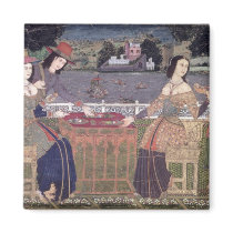 Portuguese women eating a meal, Goa Fridge Magnets