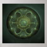 Poseidon's Puzzle Steampunk Fractal Poster