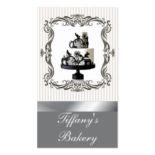 Posh Boutique Bakery Wedding Cake Business Cards (front side)