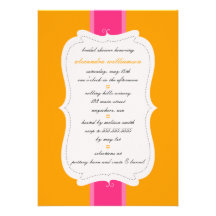 Posh Bridal Shower Invitation {Orange & Pink}