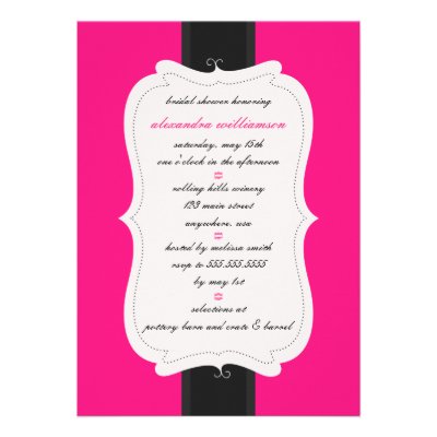 Posh Bridal Shower Invitation {Pink & Black}
