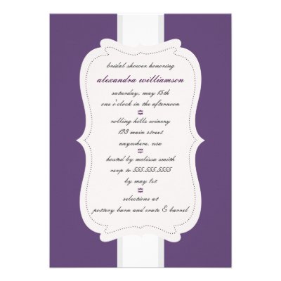 Posh Bridal Shower Invitation {Purple}