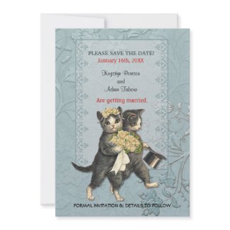 Posh Cats Wedding invitation