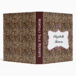 Posh chic trendy leopard print,pink personalized binders
