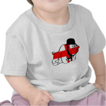 Posh English Bulldog English flag T Shirts