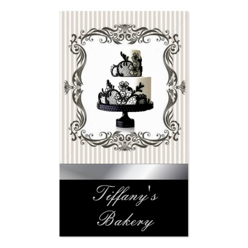 Posh Lace Wedding Cake  Bakery Business Cards (front side)