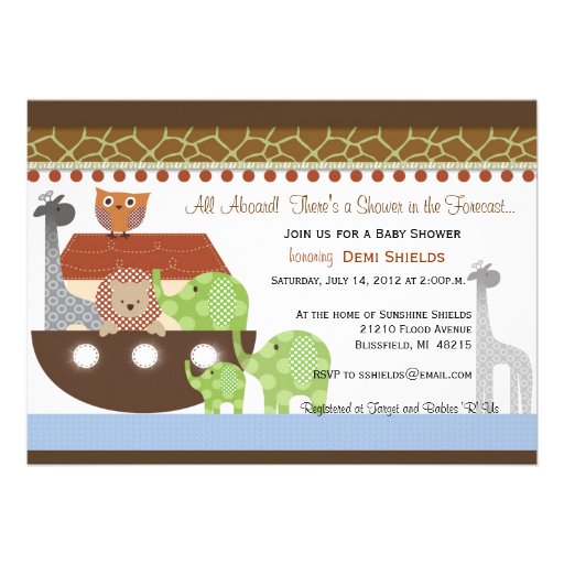 Posh Noahs Ark Invitation