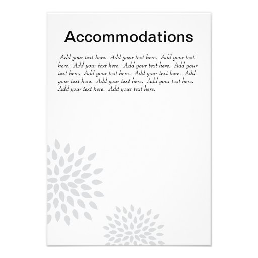 Posh Petals | Silver | Accommodations Insert Personalized Invites