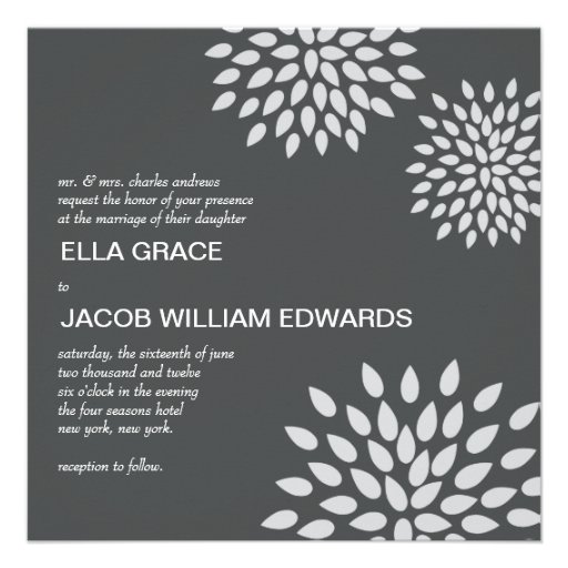 Posh Petals | Silver | Wedding Invitation