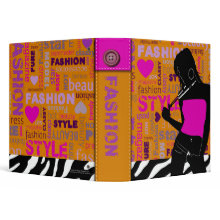 Posh Popp Fashion Zebra fuschia|orange|lavender binder