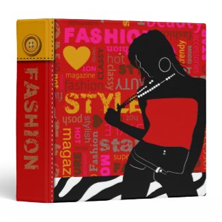 Posh Popp Fashion Zebra red|hot pink|gold Binders