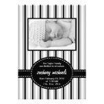 Posh Stripes Photo Birth Announcement invitations