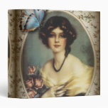 Posh Vintage Butterfly Paris Lady Fashion 3 Ring Binders