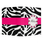 Posh Zebra Flower Tag Personalized Binder