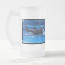 Posing Orca Frosted Beer Mug
