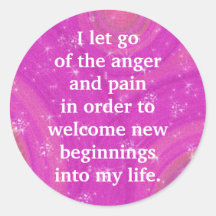 Positive Affirmation Letting Go Of Pain And Anger Stickers