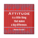 Positive Attitude-Churchill Quotation - Motivation Refrigerator Magnets