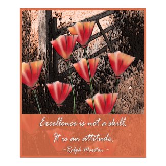 Positive attitude words - Excellence print