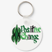 Positive change saying keychains