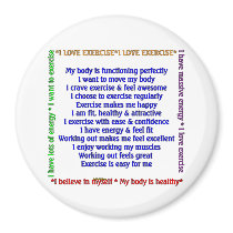 Positive Exercise Affirmations Refrigerator Magnets