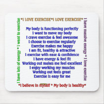 Positive Exercise Affirmations Mouse Pad