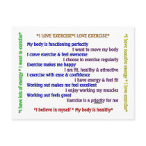 Positive Exercise Affirmations Post Card