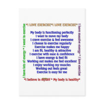 Positive Exercise Affirmations Post Card