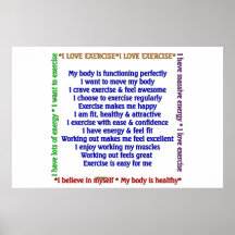 Positive Exercise Affirmations Posters