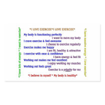 Positive Exercise Affirmations Rectangle Stickers