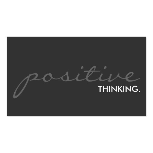 positive thinking. (color customizable) business card templates (front side)