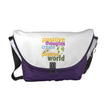 Positive Thoughts Create a Positive World Messenger Bags