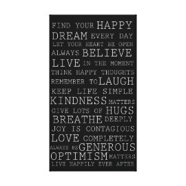 Positive Thoughts Inspirational Words Gallery Wrapped Canvas