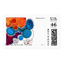 Positive, Uplifting, Whimsical Art Postage Stamp