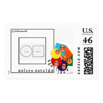 Positive, Whimsical Postage-Collectible Art Stamp