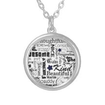 Positive words typography custom jewelry
