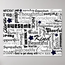 Positive words typography poster