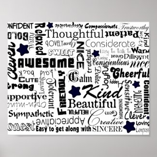 practice positivity and practise feeling good through finding descriptive words for all the positive stuff and feelings