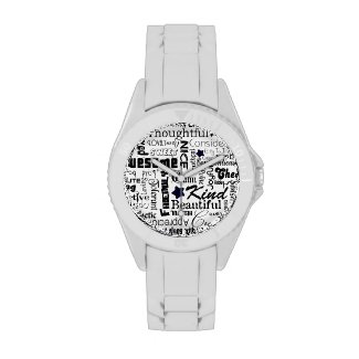 Positive words typography wristwatch