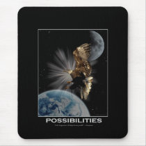 "POSSIBILITIES" Bald Eagle Motivational Gifts mousepads by WILDERNESS_SHOP "POSSIBILITIES" Bald Eagle Motivational Gifts mousepads
