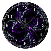 Possibilities - Cosmic Amethyst Abstract WallClock wall clocks