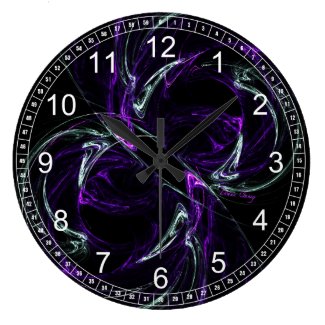 Possibilities - Cosmic Amethyst Abstract WallClock