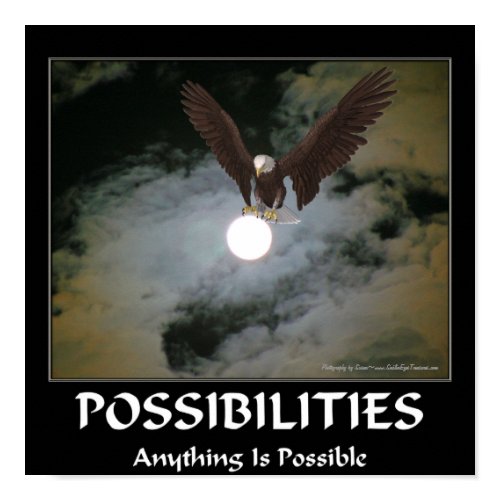 Possibilities Motivational Poster Eagle Full Moon print