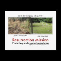 Post card~~Brick Mill Cemetery postcards