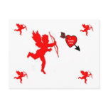 Post Card Cupid and Heart Red postcards