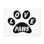 Post Card Love Paws on Paws Black postcards