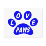 Post Card Love Paws on Paws Blue postcards
