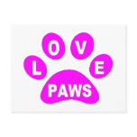 Post Card Love Paws on Paws Pink postcards